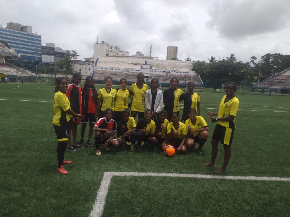Women's football training